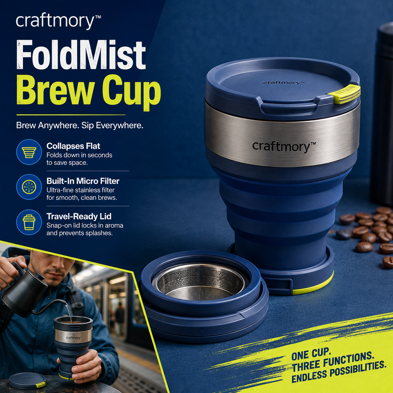 🌀 Craftmory™ FoldMist Collapsible Brew Cup