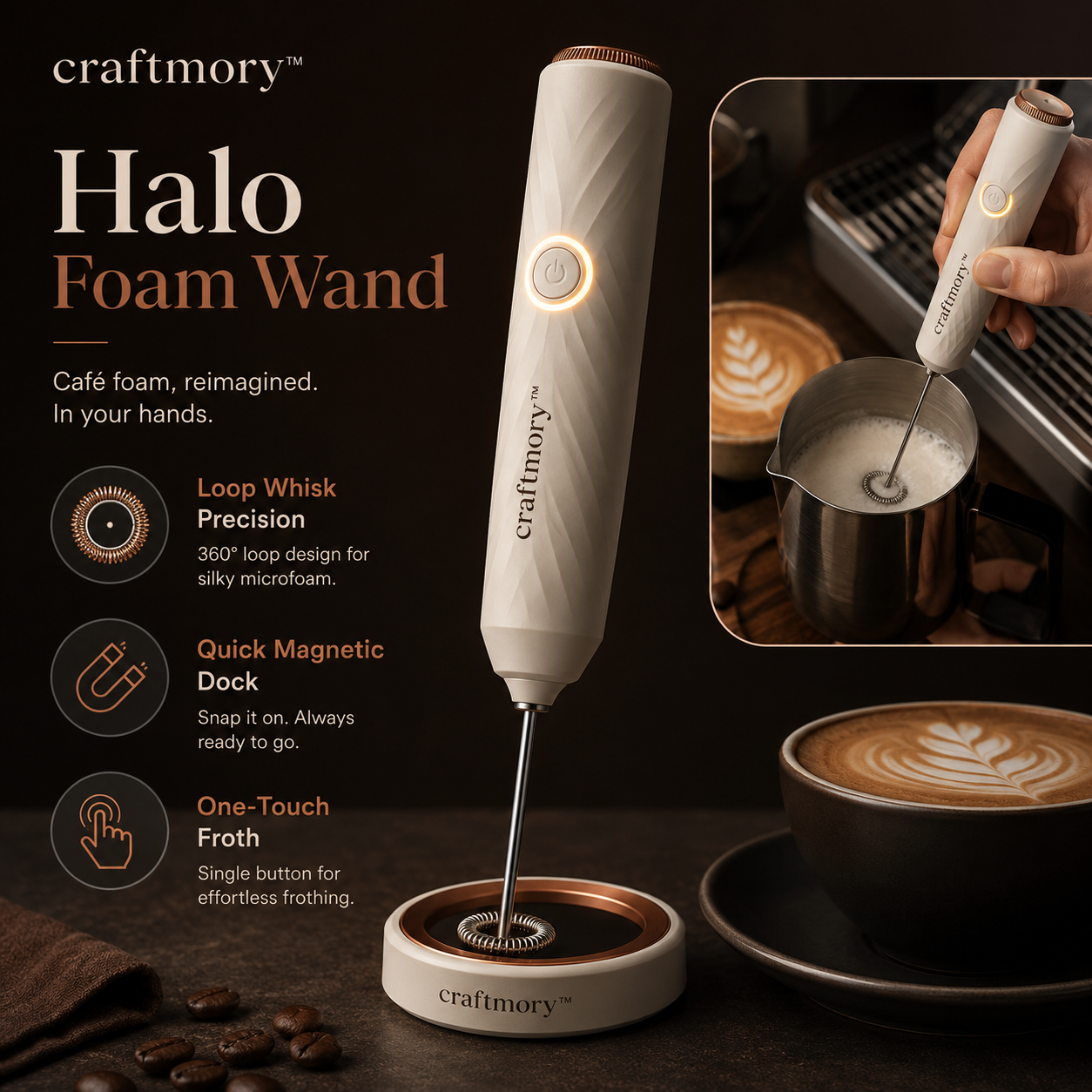 🥛 Craftmory™ Halo Foam Wand