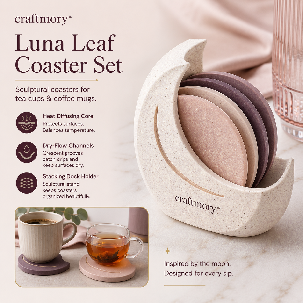 🌙 Craftmory™ Luna Leaf Cradle Set