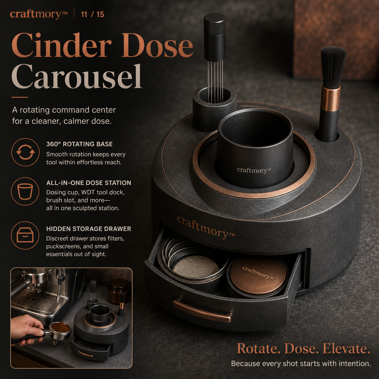 🔥 Craftmory™ Cinder Disc Coffee Carousel