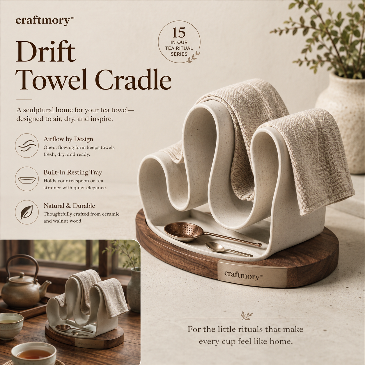 🧺 Craftmory™ Drift Towel Cradle